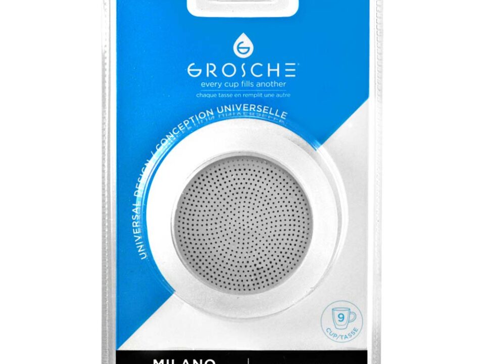 Repuesto Grosche 3 sellos silicona más filtro metálico (moka 9 tazas)