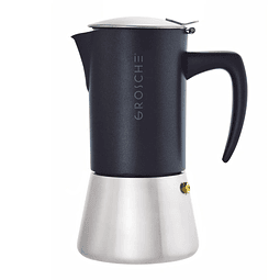 Cafetera Moka Grosche Milano Stainless Steel Black - 10 cup