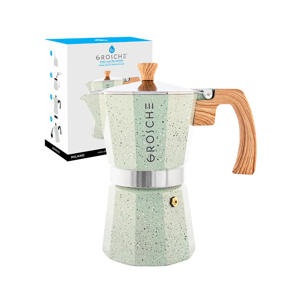 Cafetera Moka Grosche Milano Stone Green Mint - 6 cup