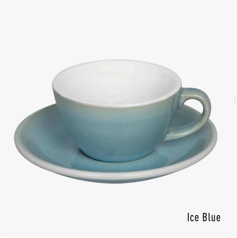 EGG 150ml Flat White - Taza y Platillo (Ice Blue)