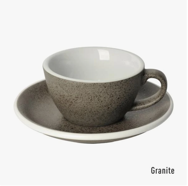 EGG 150ml Flat White - Taza y Platillo (Granite)