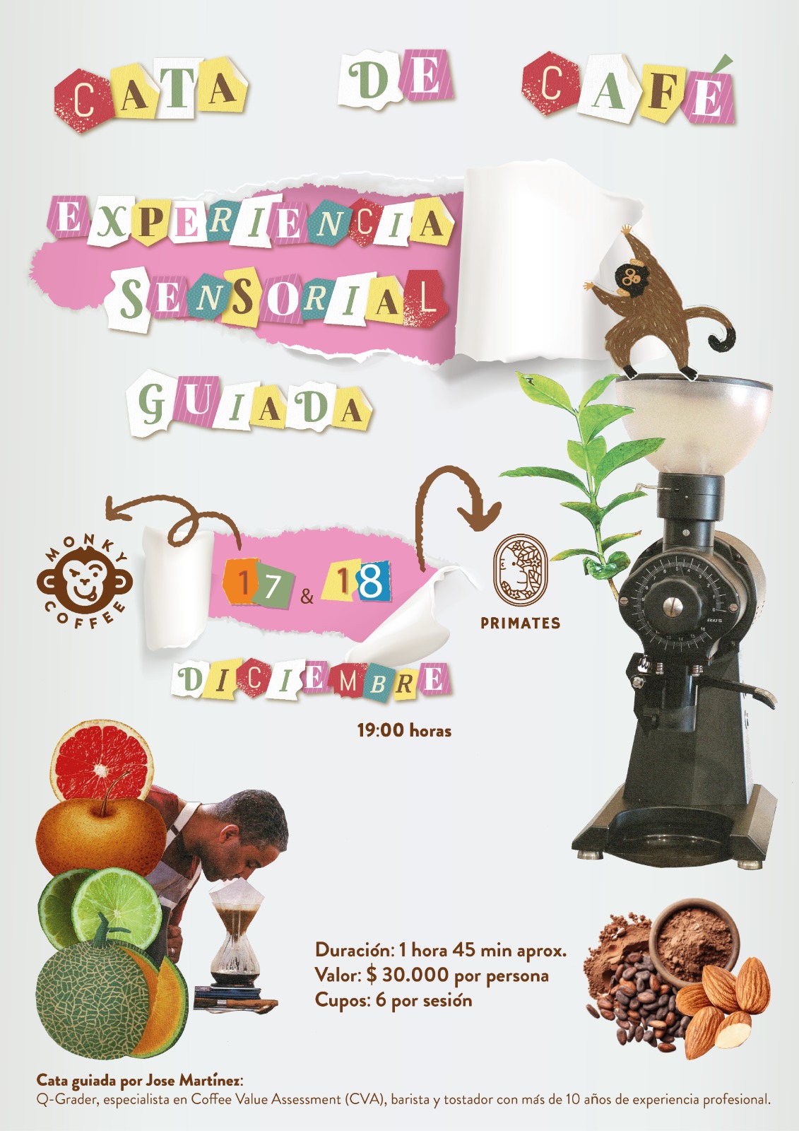 CATA DE CAFÉ MIERCOLES 17 DICIEMBRE MONKY COFFEE