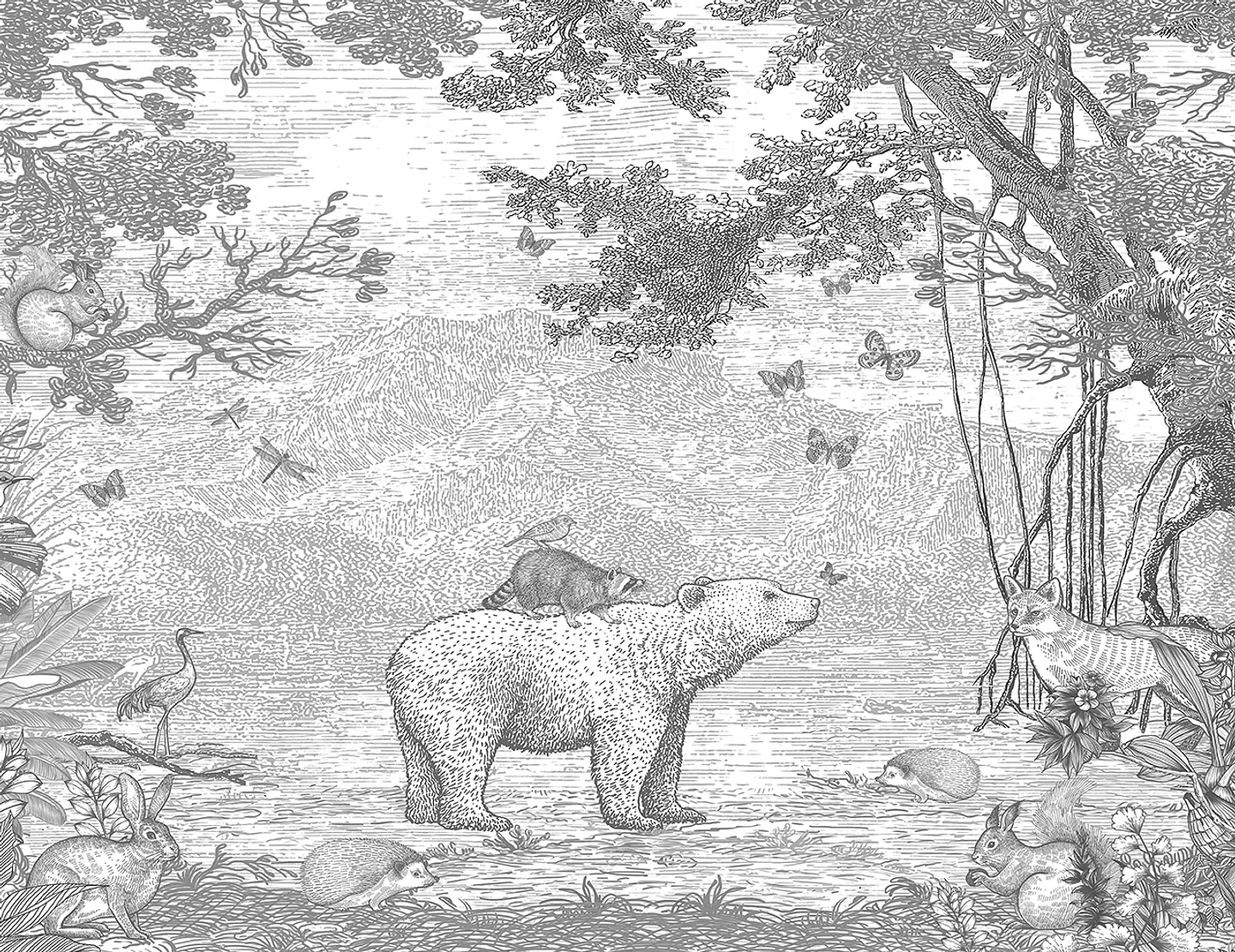 Bosque en aguafuerte Gris 2