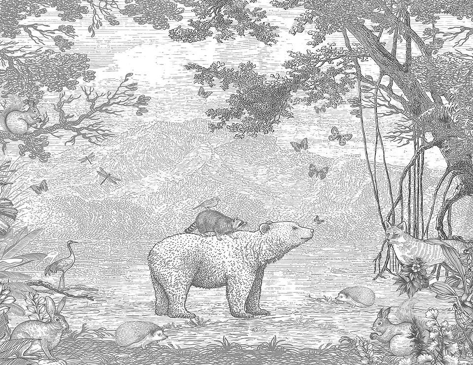 Bosque en aguafuerte Gris 2