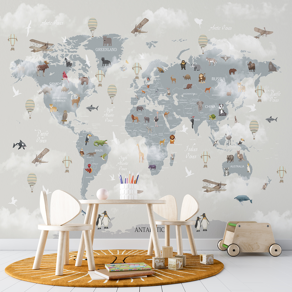 Mapamundi en el cielo