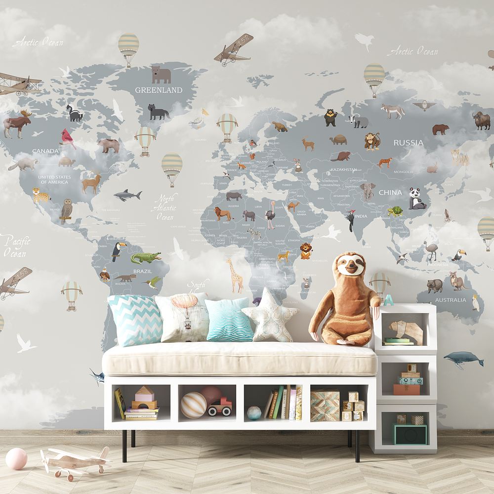 Mapamundi en el cielo