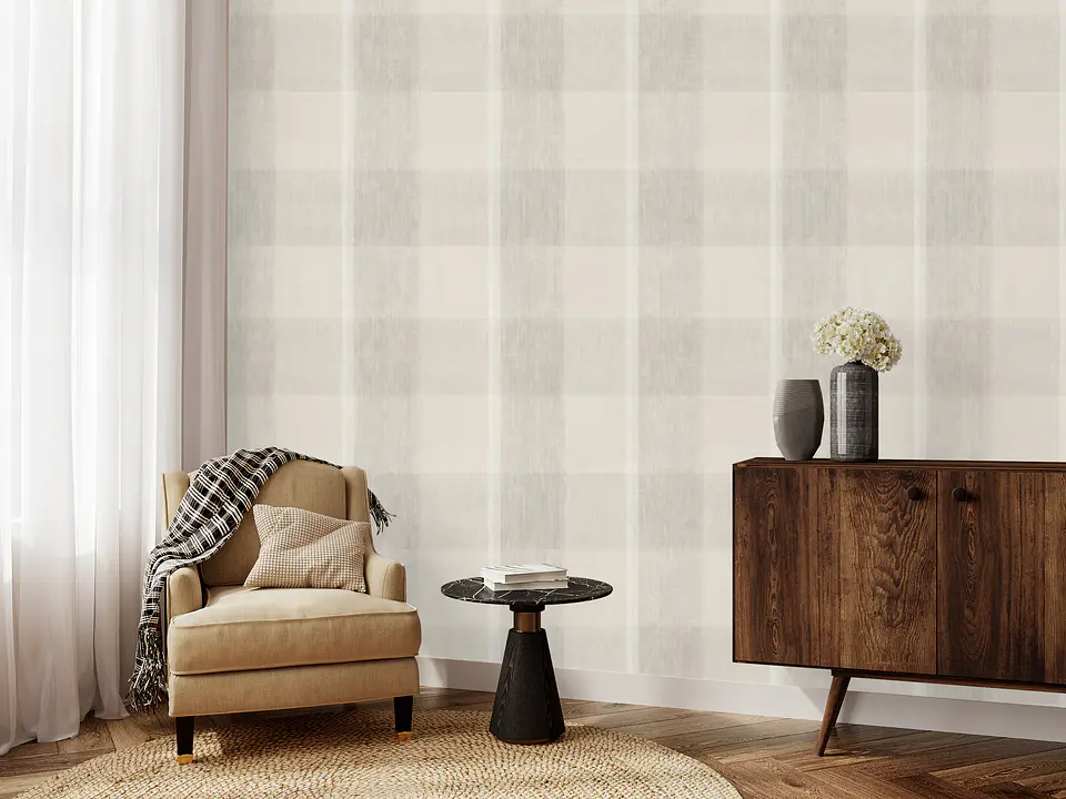 Cuadrillé Beige con Líneas 1