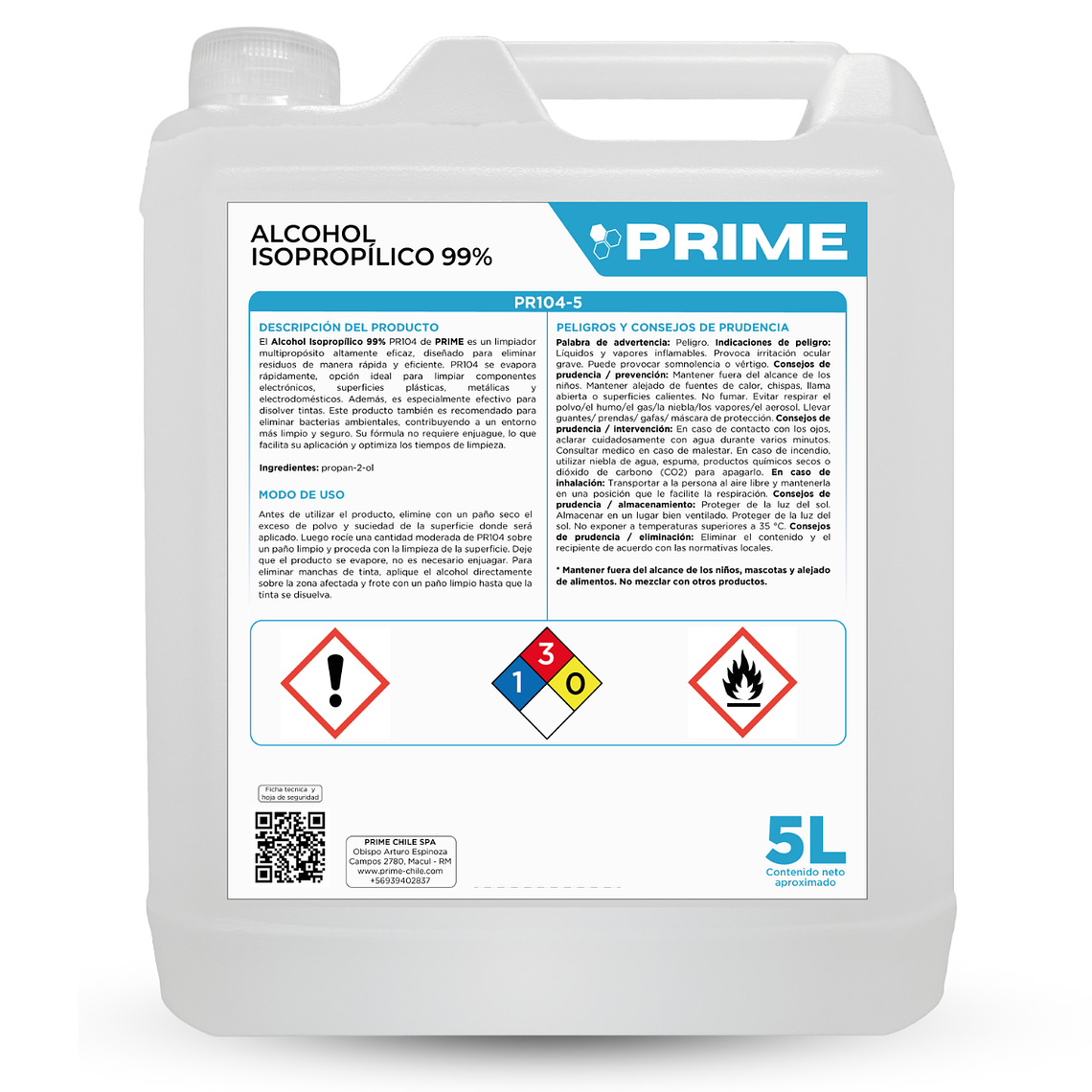 ALCOHOL ISOPROPÍLICO 99% - ENV 5L  1