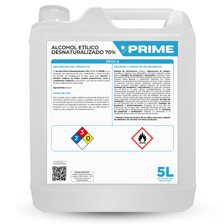ALCOHOL ETÍLICO DESNATURALIZADO 70% - ENV 5L 1