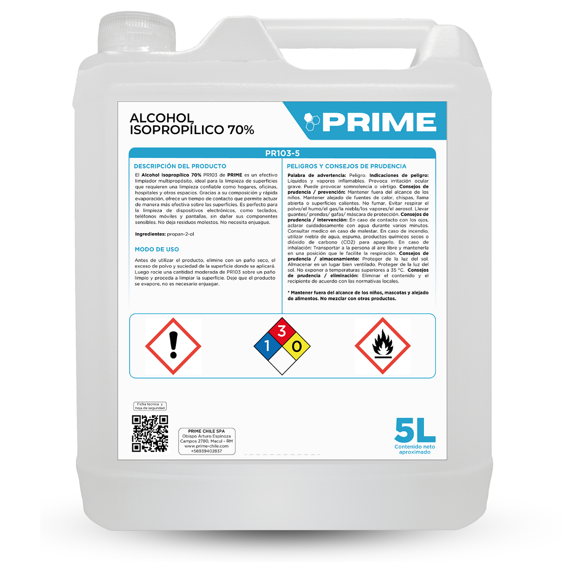 ALCOHOL ISOPROPÍLICO 70% - ENV 5L 1