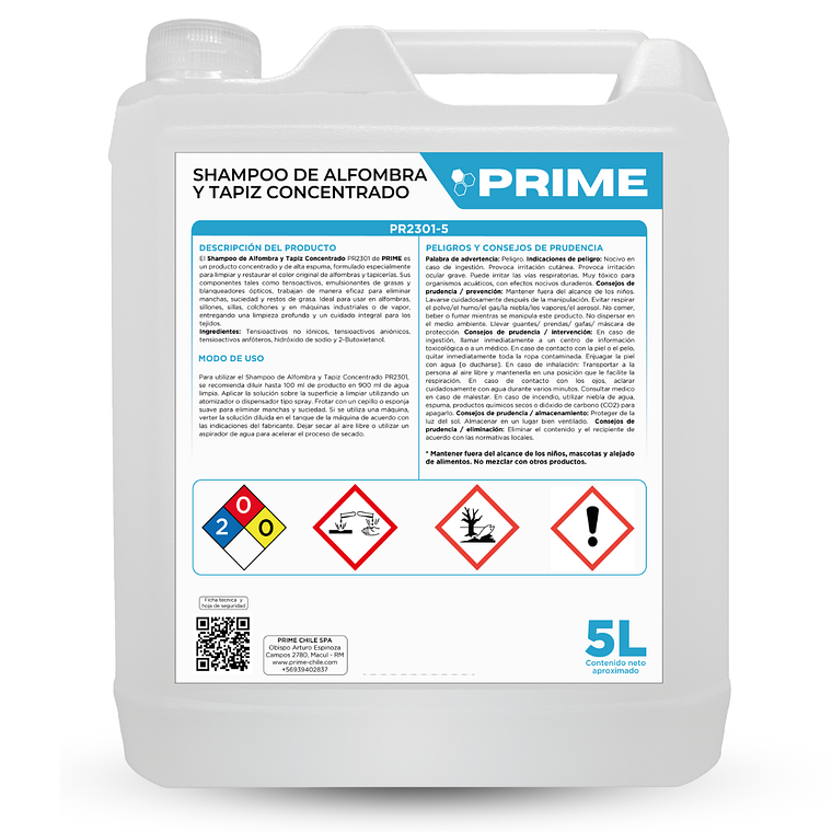 SHAMPOO DE ALFOMBRA Y TAPIZ CONCENTRADO - ENV 5L  1