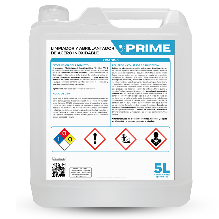 LIMPIADOR Y ABRILLANTADOR DE ACERO INOXIDABLE - ENV 5L 1