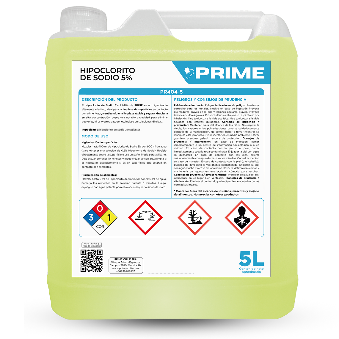 HIPOCLORITO DE SODIO 5% - ENV 5L 1