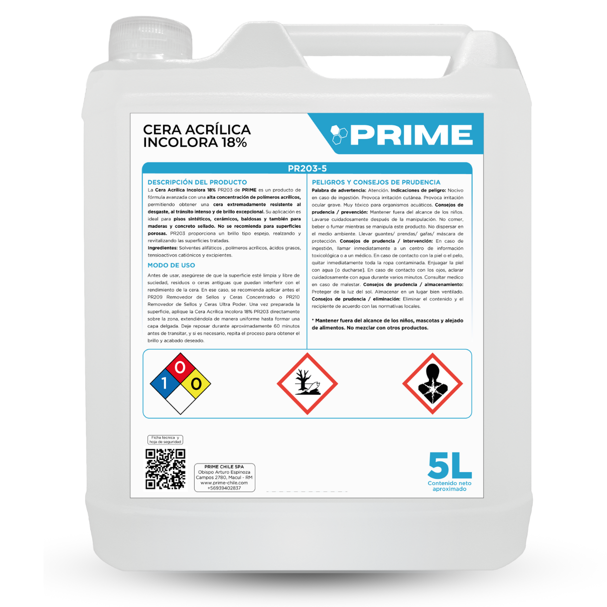 CERA ACRÍLICA INCOLORA 18% - ENV 5L
