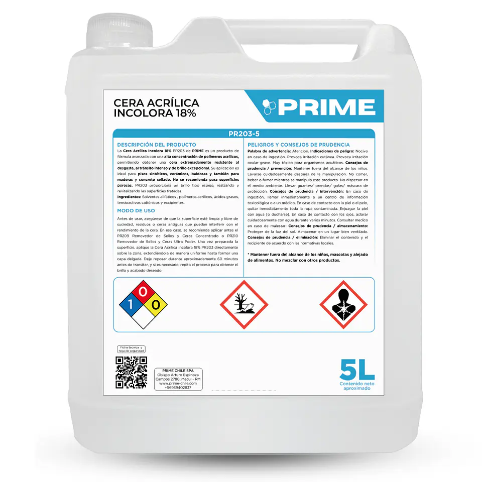 CERA ACRÍLICA INCOLORA 18% - ENV 5L 1