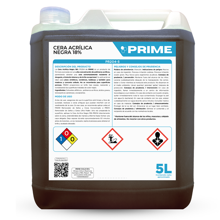 CERA ACRÍLICA NEGRA 18% - ENV 5L 1