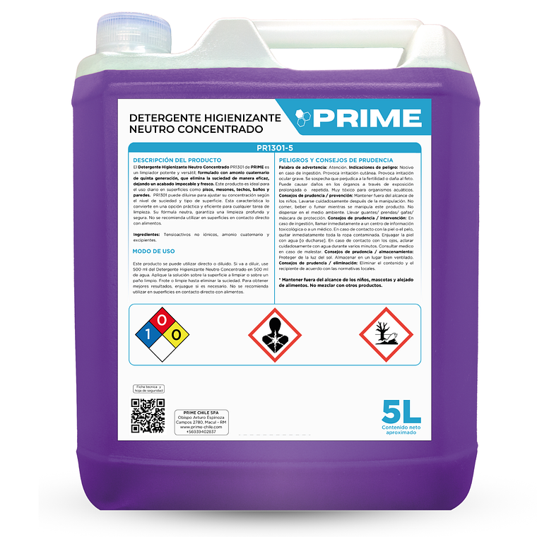 DETERGENTE HIGIENIZANTE NEUTRO CONCENTRADO - ENV 5L 1