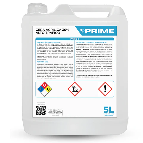 CERA ACRÍLICA INCOLORA 30% ALTO TRÁFICO - ENV 5L