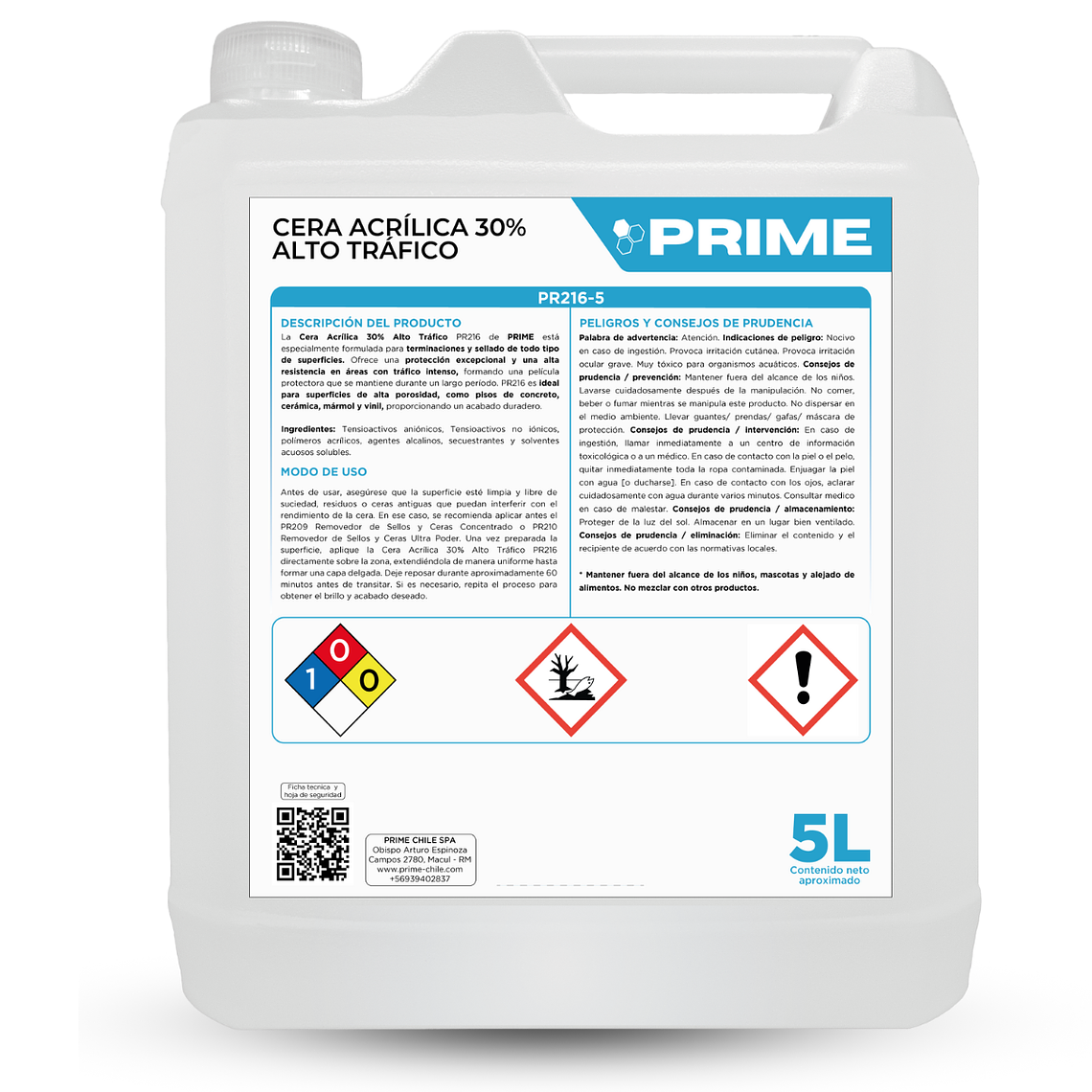 CERA ACRÍLICA INCOLORA 30% ALTO TRÁFICO - ENV 5L 1