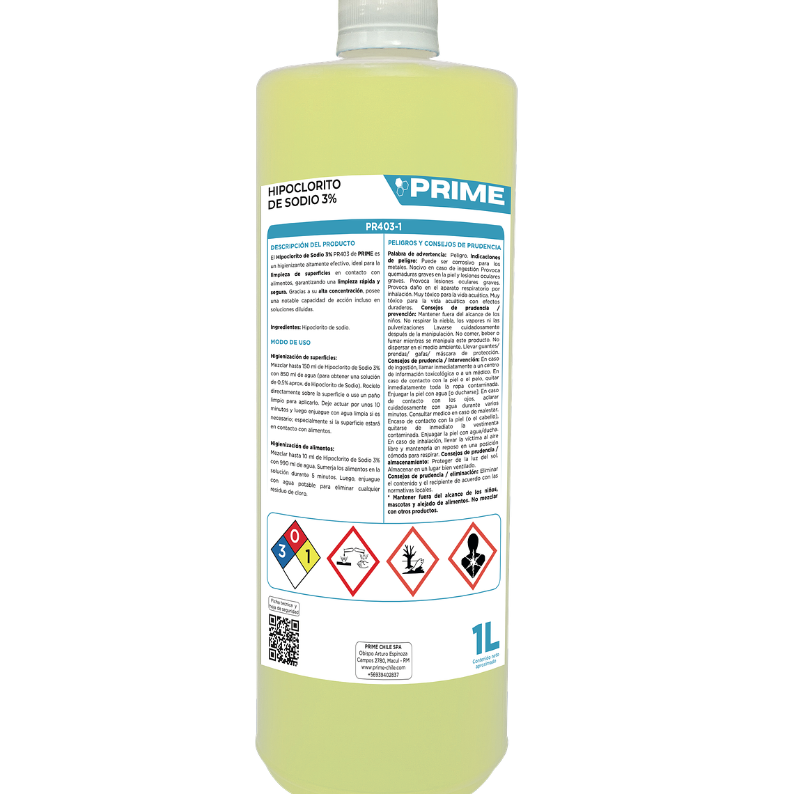 HIPOCLORITO DE SODIO 3%  - ENV 1L 1