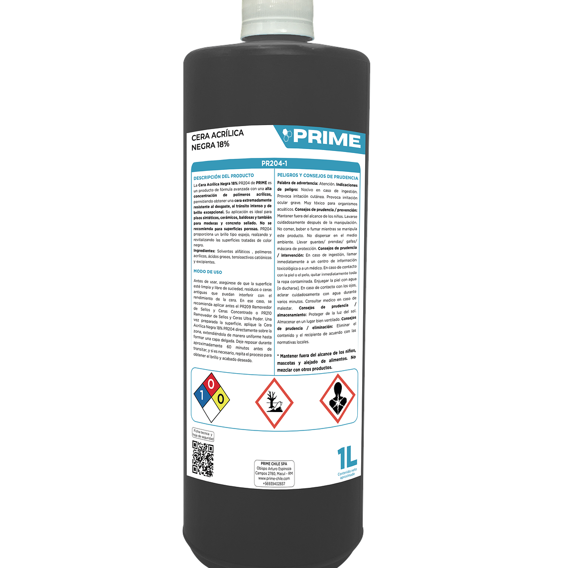 CERA ACRÍLICA NEGRA 18% - ENV 1L 1