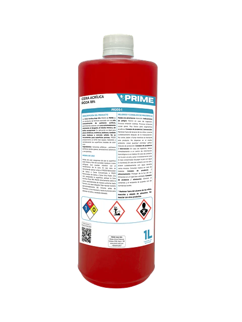 CERA ACRÍLICA ROJA 18% - ENV 1L 