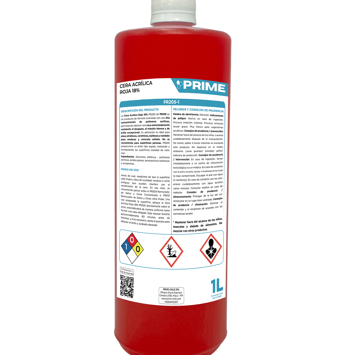 CERA ACRÍLICA ROJA 18% - ENV 1L  1