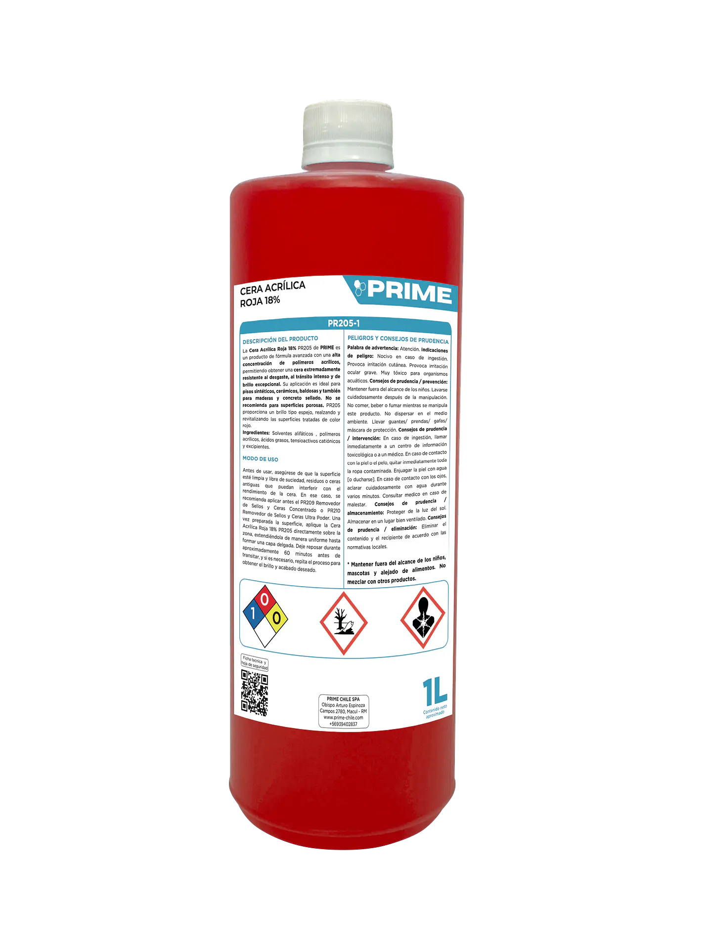 CERA ACRÍLICA ROJA 18% - ENV 1L  1