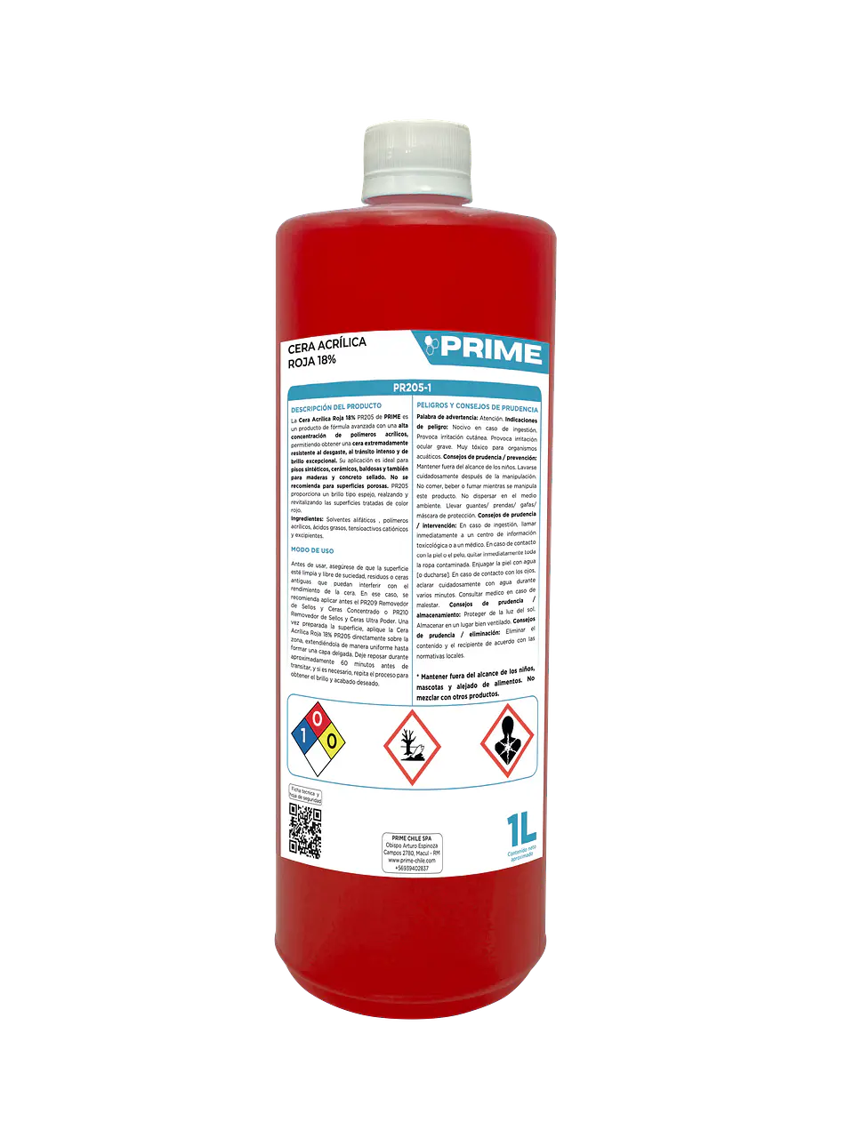 CERA ACRÍLICA ROJA 18% - ENV 1L  1