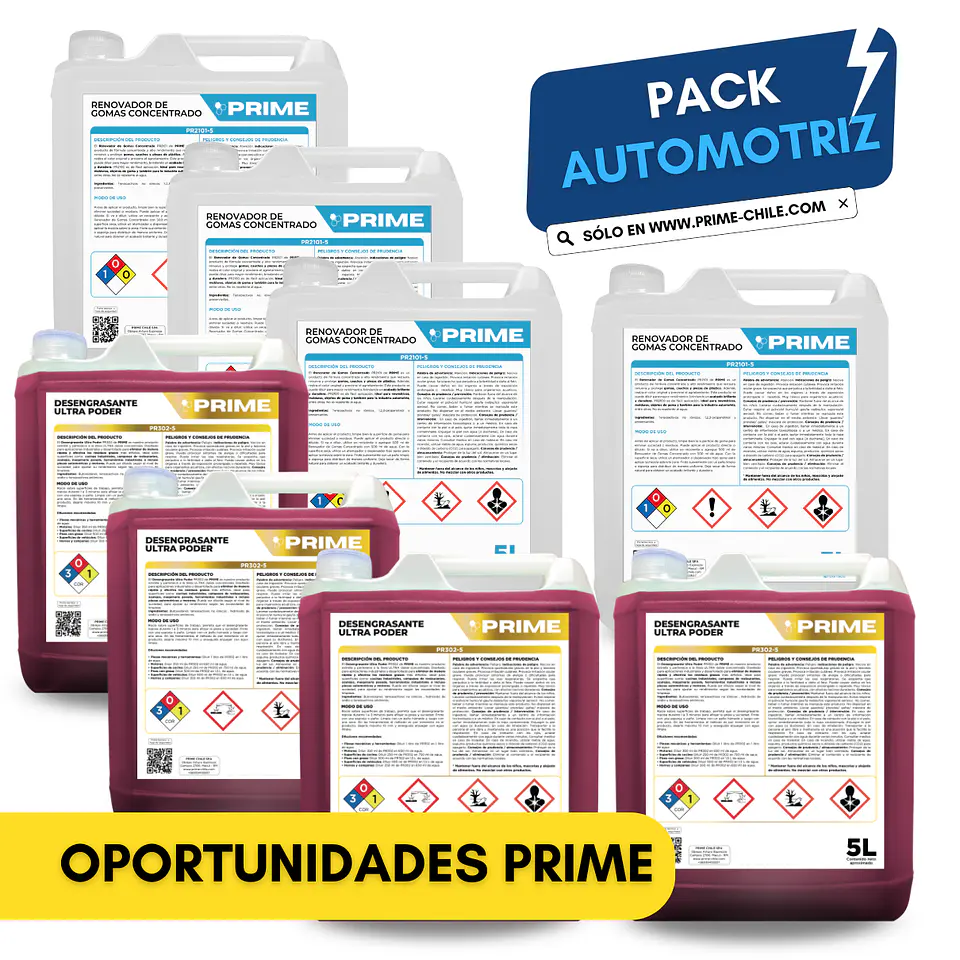 PACK DUPLAS: DESENGRASANTES ULTRA + RENOVADOR GOMAS CONCENTRADO 1