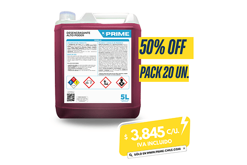 PACK 20 DESENGRASANTE ALTO PODER - ENV 5L