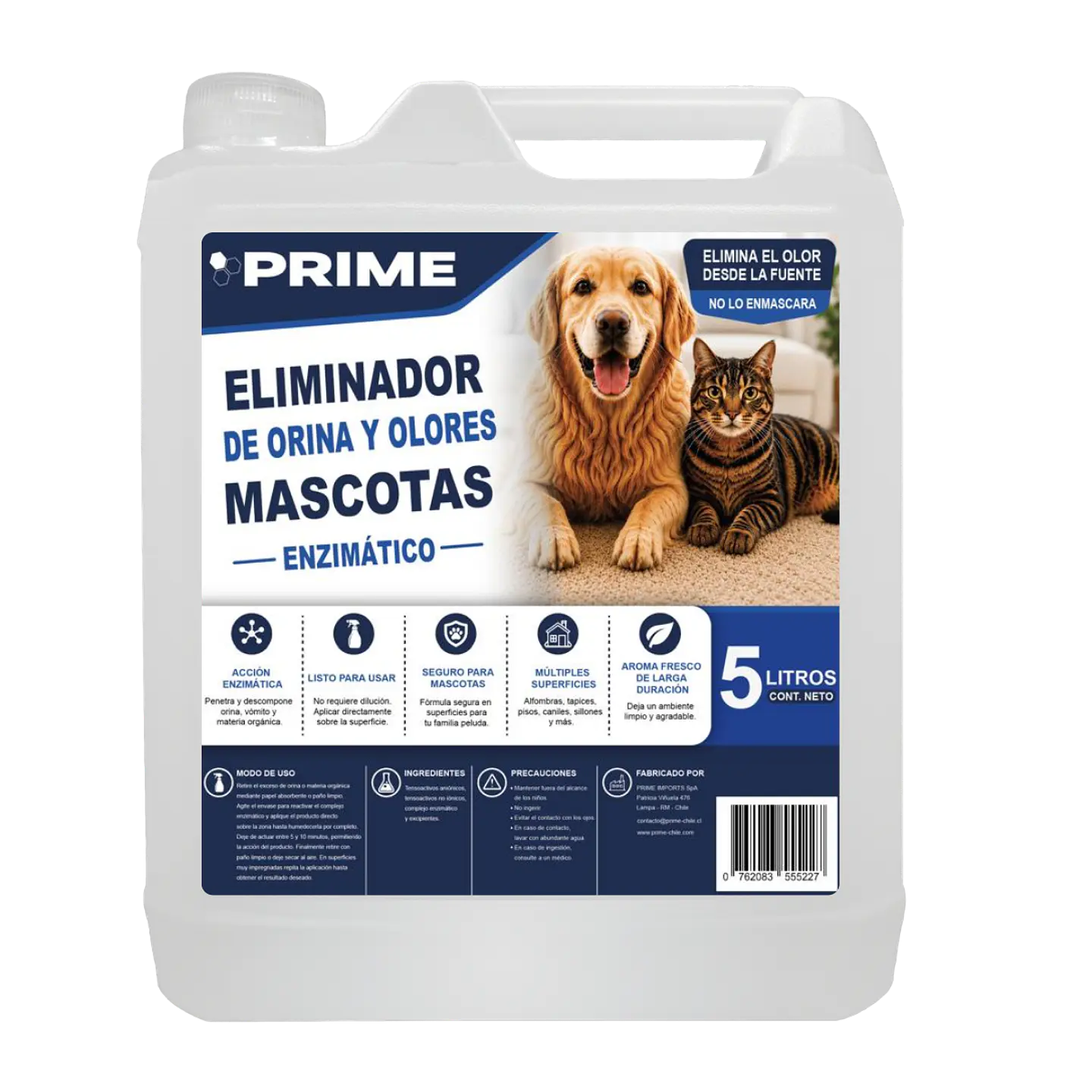 ELIMINADOR DE ORINA Y OLORES MASCOTAS ENZIMÁTICO - ENV 5L 1