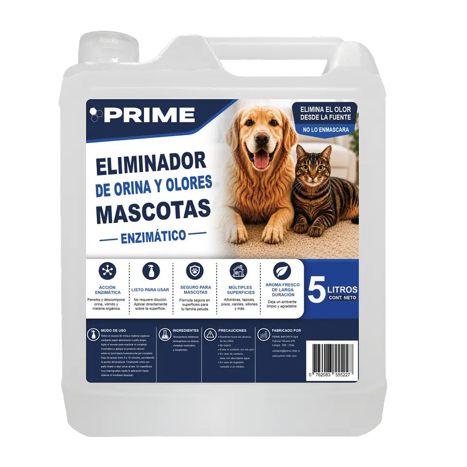 ELIMINADOR DE ORINA Y OLORES MASCOTAS ENZIMÁTICO - ENV 5L 1