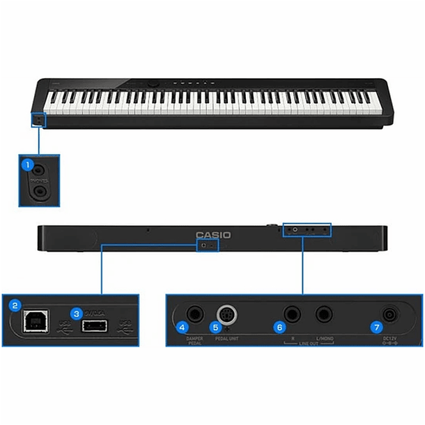 Piano Digital Casio Privia Px-S1100 88 Teclas Negro 3