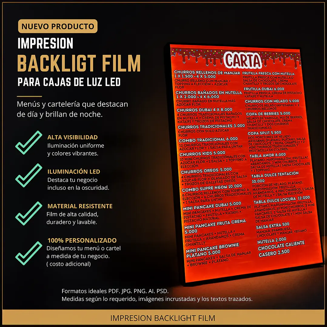Back Light Film-Impresión ( no incluye panel led) 1