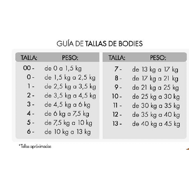 Body de cobre castración talla 8-10