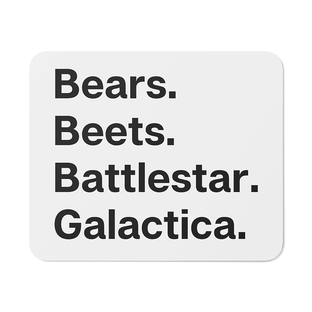 Mouse Pad - The Office - Bears Beets Battlestar Galactica