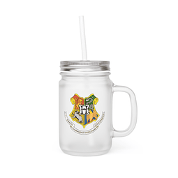 Mason Jar - Harry Potter - Hogwarts Crest