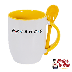 Taza Color + Cuchara - Friends