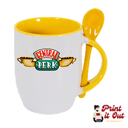 Taza Color + Cuchara - Friends - Central Perk