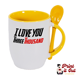 Taza Color + Cuchara - Avengers - I love U Three Thousand