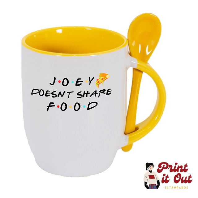 Taza Color + Cuchara - Friends - Joey Doesn't Share Food