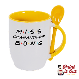 Taza Color + Cuchara - Friends - Miss Chanandler Bong