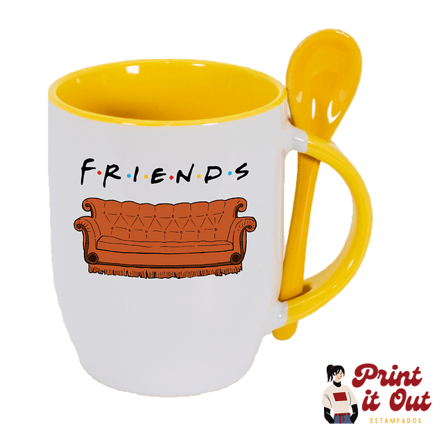 Taza Color + Cuchara - Friends - Couch