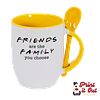 Taza Color + Cuchara - Friends - Friends Are The Family You Choose