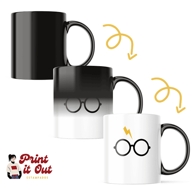 Taza Mágica - Harry Potter - Lentes + Cicatriz