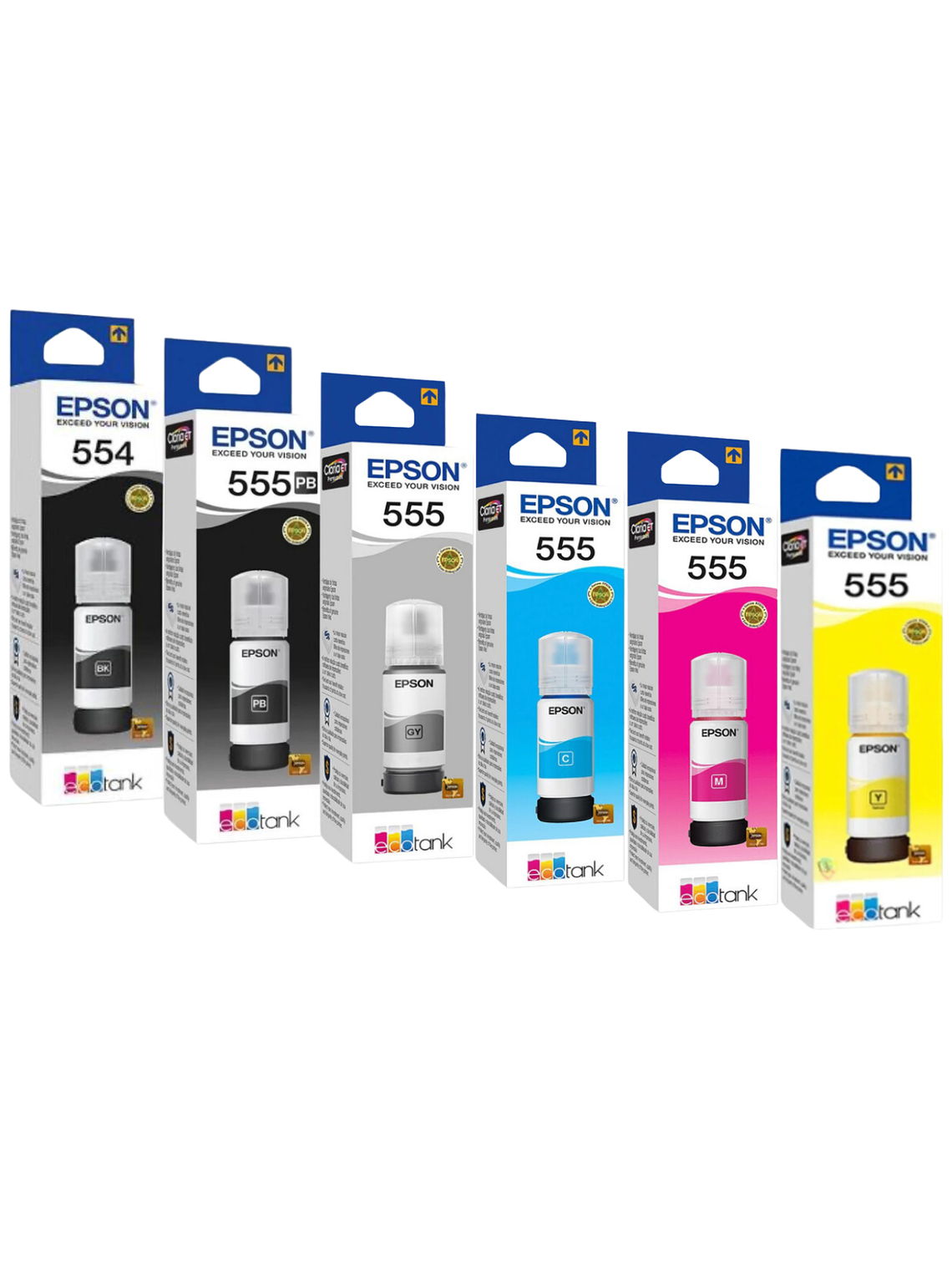 Pack Tinta EPSON T555 T554 Original Para L8160 L8180 1
