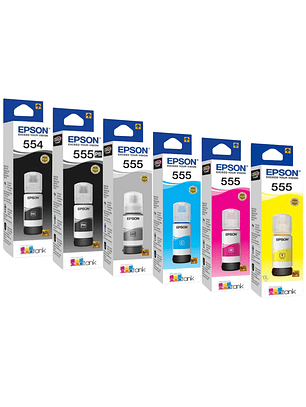 Pack Tinta EPSON T555 T554 Original Para L8160 L8180