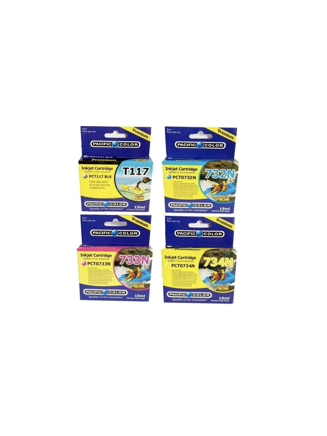 Pack 4 Cartuchos de Tintas 117 / 73n Alternativas para T23 Tx105 2
