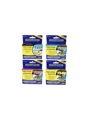 Pack 4 Cartuchos de Tintas 117 / 73n Alternativas para T23 Tx105